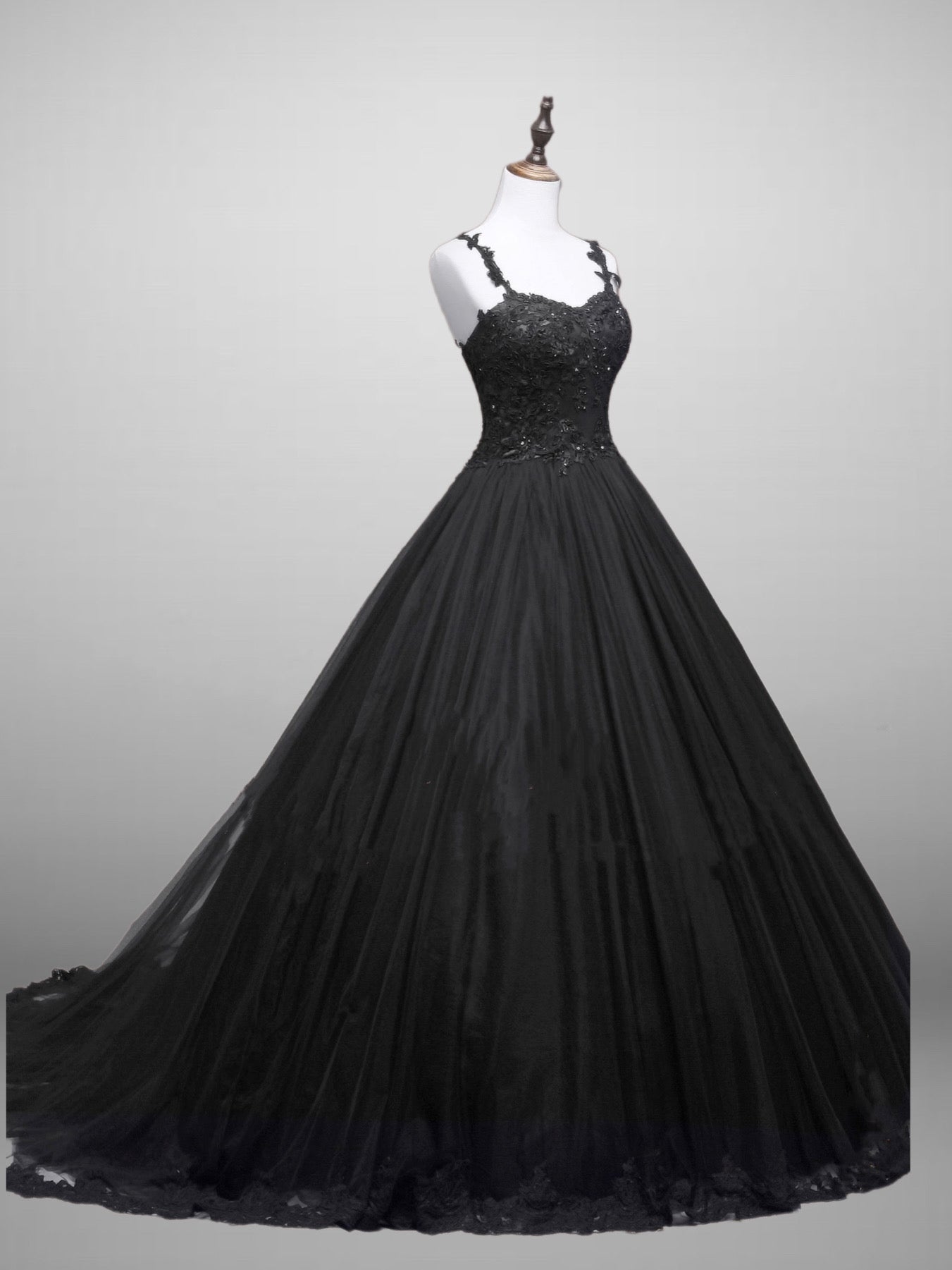 Chic Black Spaghetti Straps Long Prom Dress Graduation Dress Y2894 –  Simplepromdress